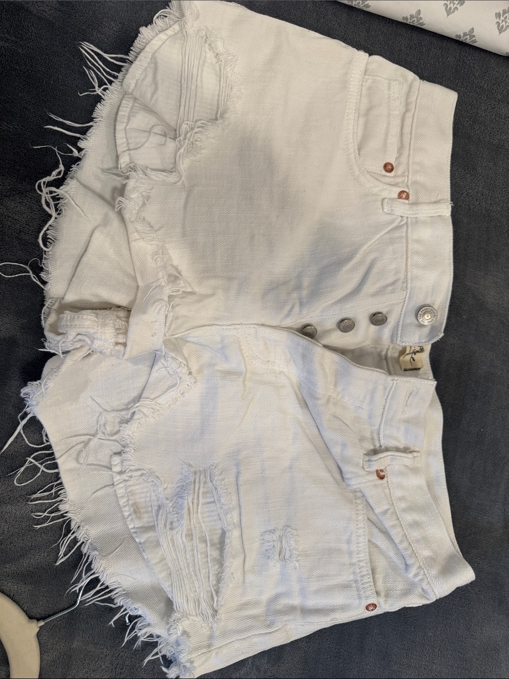 We The Free White Denim Cutoff Shorts